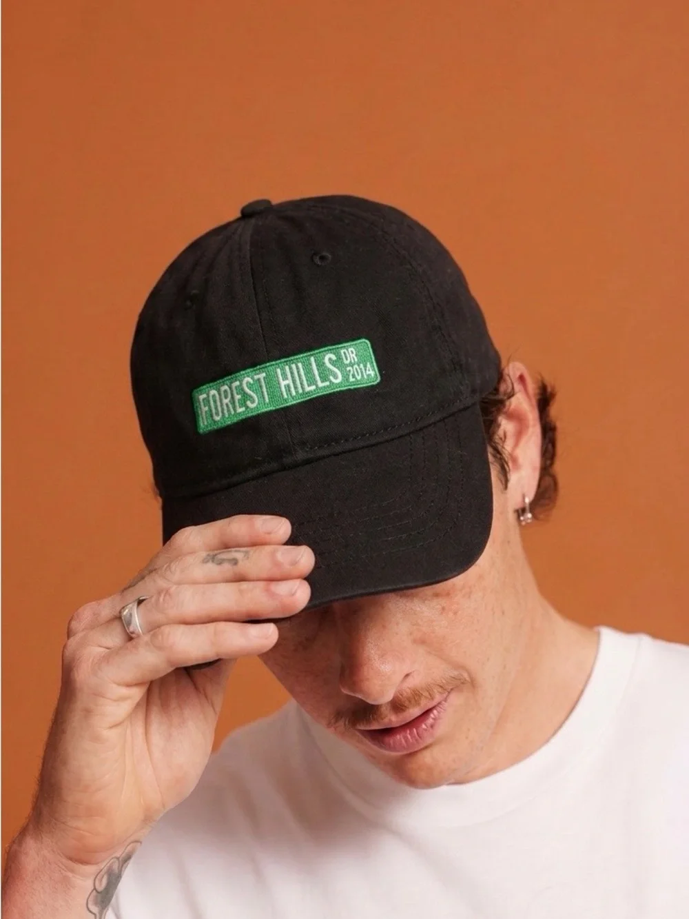 J. Cole official Forest Hills Embroidered Black Dad Hat: Dreamville